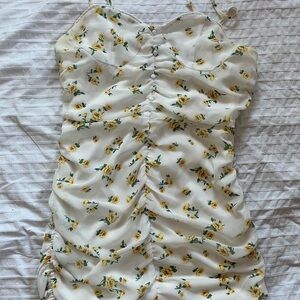 Purple Snow Women’s Floral White and Yellow Dress